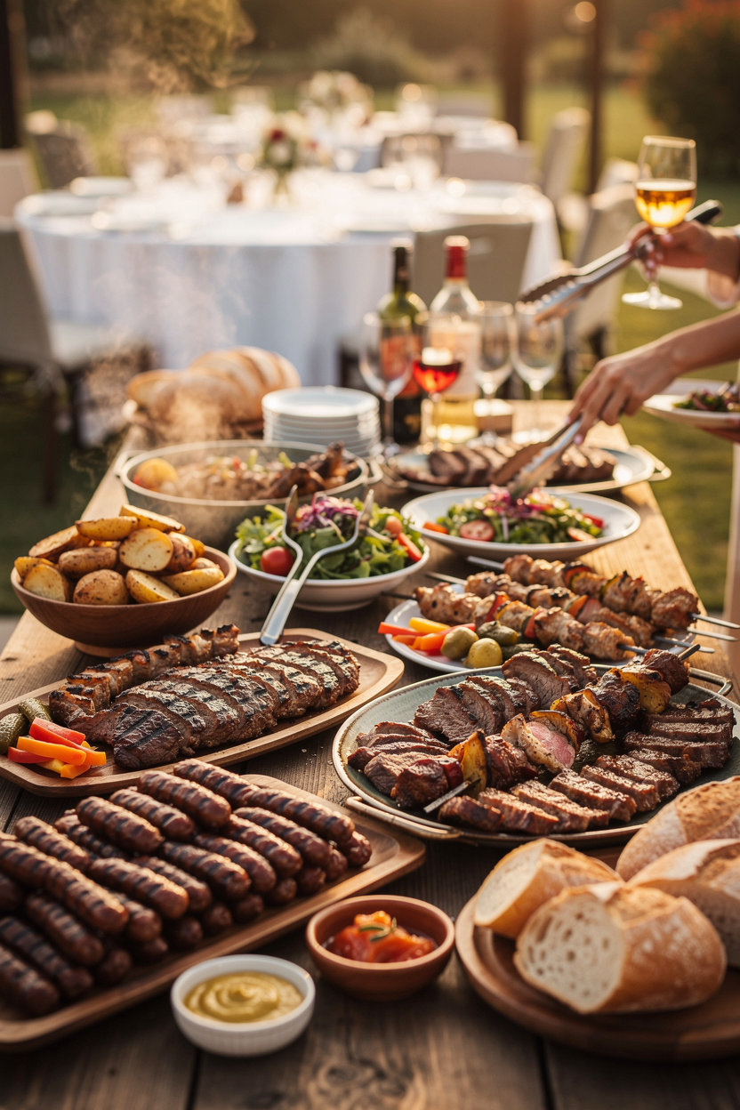 Razvan's Barbecue catered event with mesquite-grilled ribs and full-service setup for San Diego weddings and corporate events